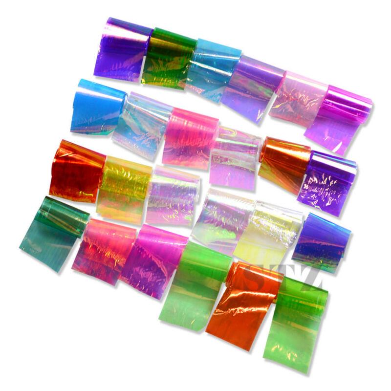 20 Colors Nail Art Sticker Holographic Broken Glass Laser Nail Art Foil Stickers