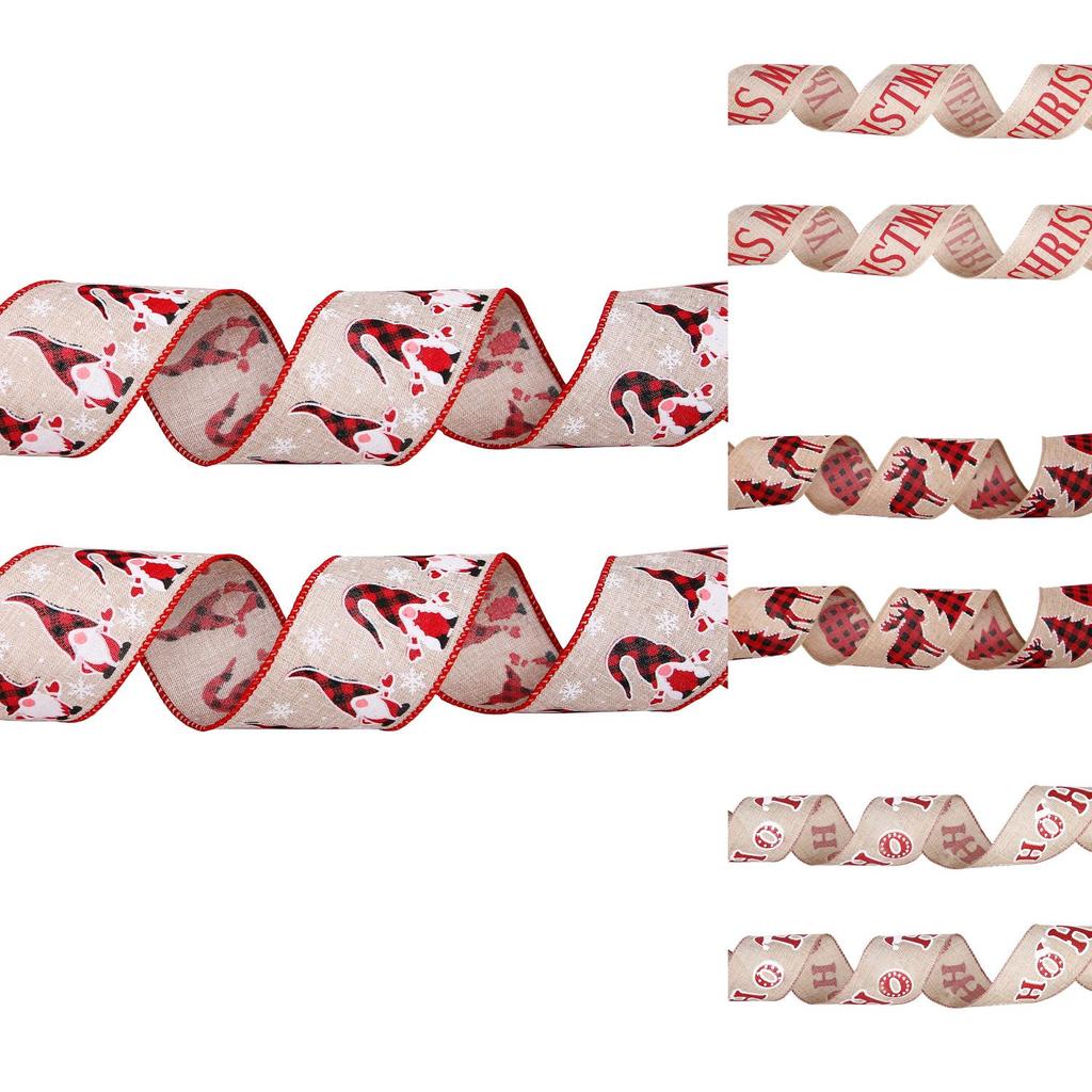 6 Meter weihnachtliches Jute- und Stoffband für stilvolle Feiertagsdekorationen