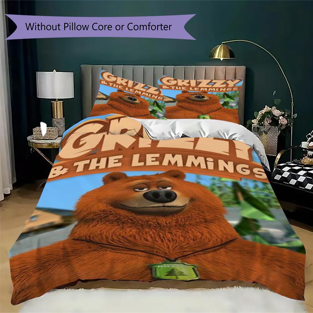 Grizzy Lemmings Bedding 1 Duvet Cover 2 Pillowcase Without Core Without Core Duvet Cover And Pillowcase Soft And Comfortable Bedding Set