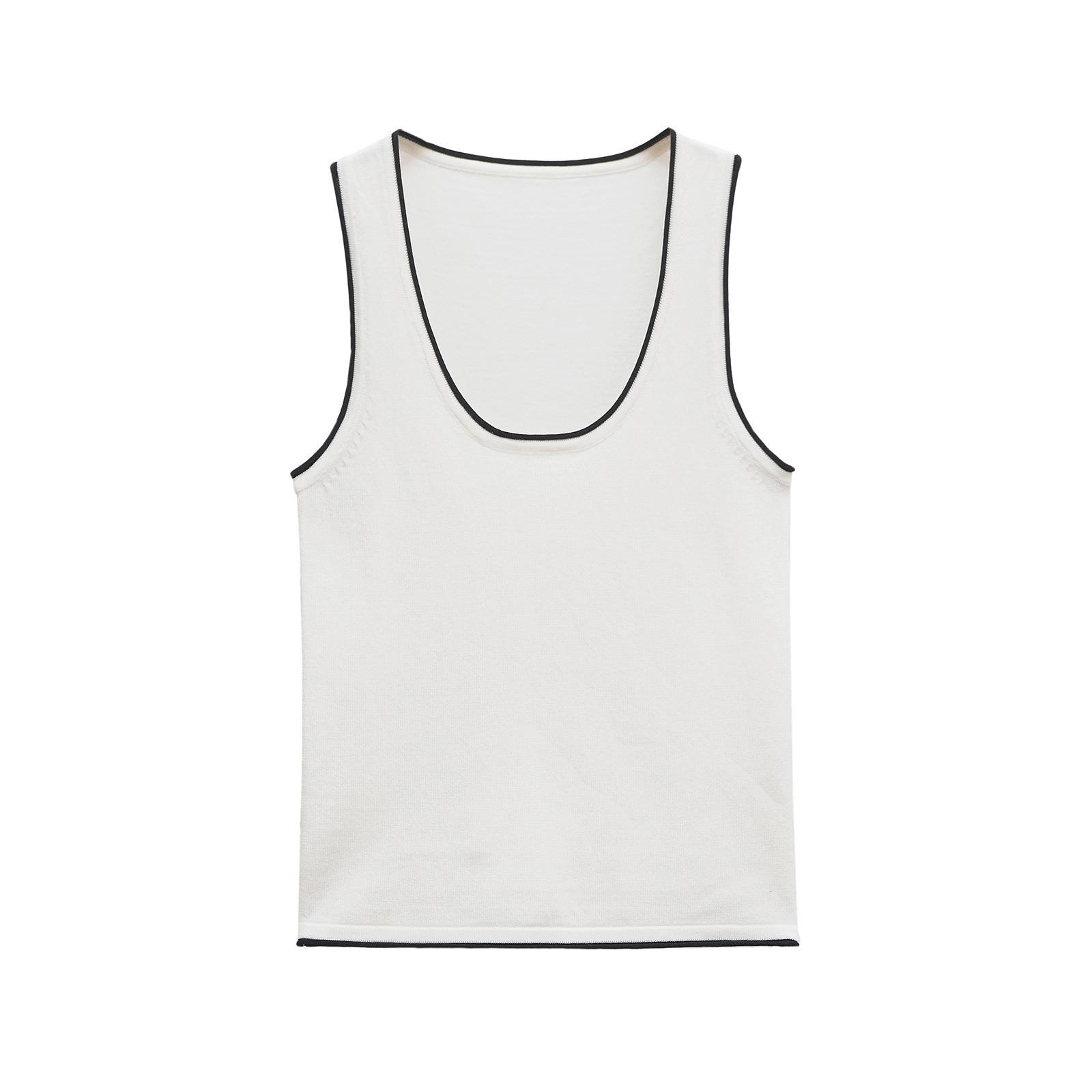 

Весна 2025 Женский Универсальный Вязаный Топ в Европейском и Американском Стиле Medium белый