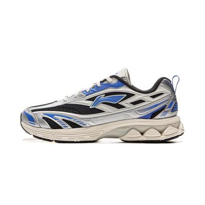 Li Ning Fuyao 2.0 V2 Niedrig geschnitten Freizeit Langstreckenlauf Sprint Laufschuhe Herren Blau Silber Schwarz ARXV001-7