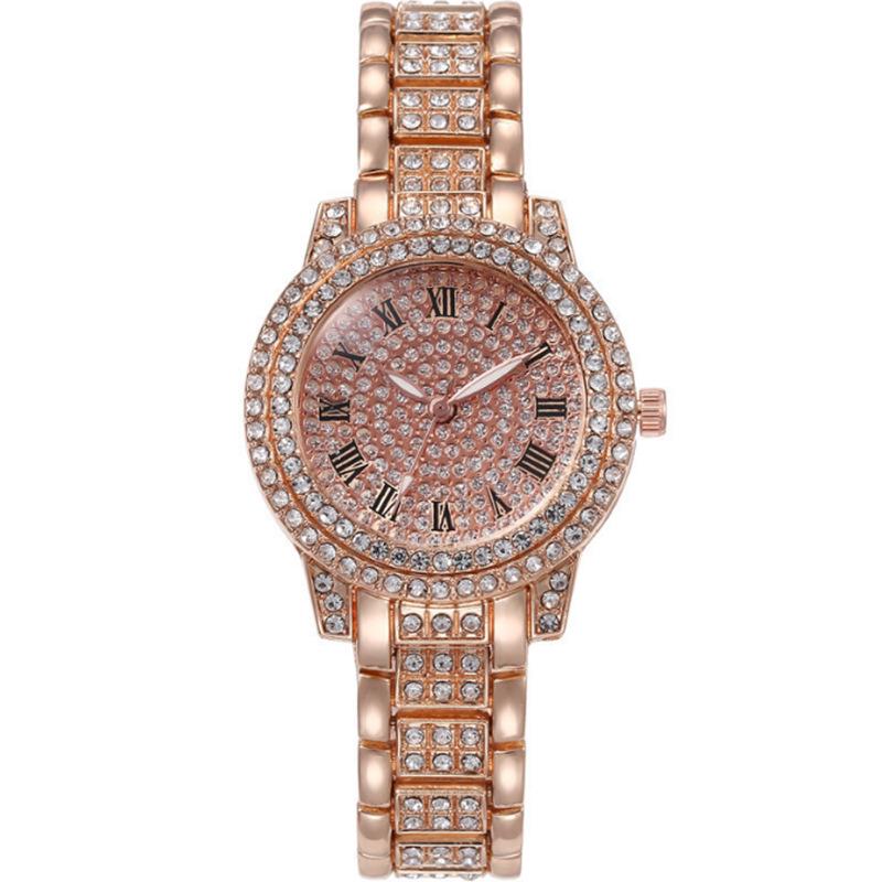 

Женские кварцевые часы с римскими цифрами и бриллиантовым браслетом, лидер продаж Factory Direct Price