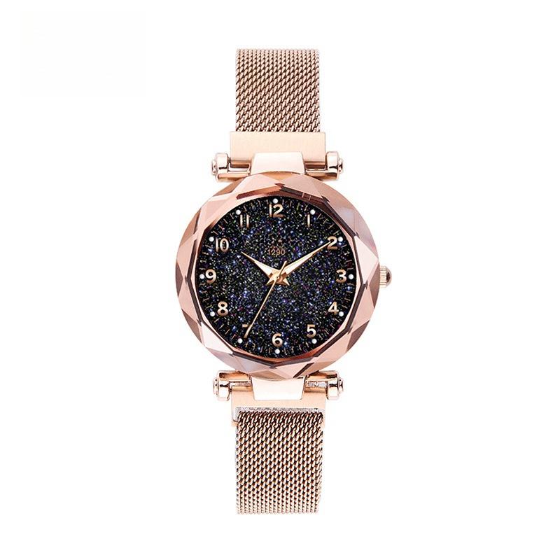 Orologio da Donna Cielo Stellato Quadrante Luminoso Chiusura Magnetica Orologio da Polso al Quarzo Moda Casual Orologio Bracciale