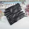 Men's Winter PU Leather Gloves, Velvet Warm Touch Screen, Black Cycling Motorcycle Imitation Leather Women's Gloves Manufacturer