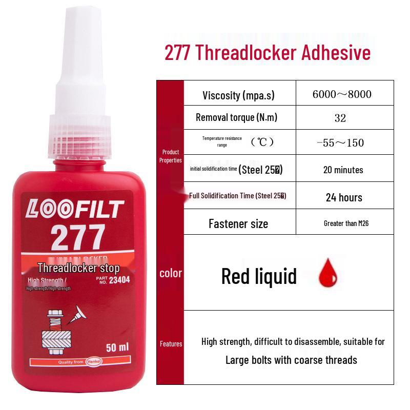243 High-Temperature Threadlocker: Medium-High Strength Metal Anaerobic Sealant Adhesive for Anti-Loosening Screw Fastening