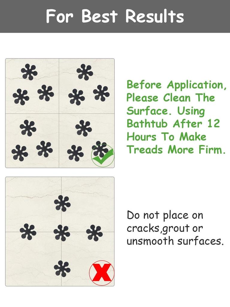 10pcs Snowflake Shape Anti-slip Shower Tread Sticker Cartoon Foor Stickers Bathtub Anti Skid Tape Bathroom Kid's Anti Slip Mat