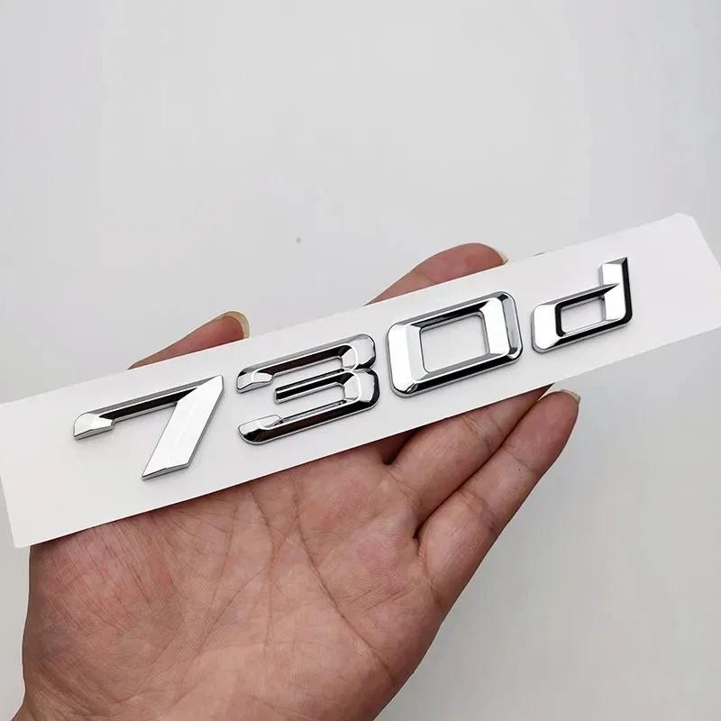 Chrome Black Flat Letters Numbers 730d 735d 740d 745d 750d 760d ABS Emblem For BMW F01 E65 G11 Car Trunk Nameplate Logo Sticker