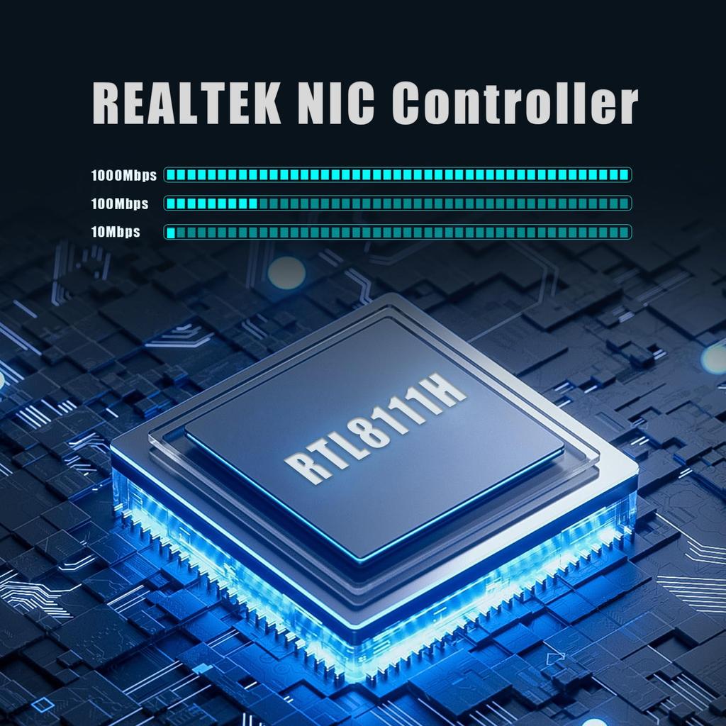 GLOTRENDS ST7387 LAN Card, 4-Port 100010010Mbps NIC, RJ45 LAN Port (PCI-Express X1 Connection)