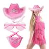 1 Set Cowboyhüte Western Cowgirl Hut für Damen Mädchen Foto Requisiten Bandana Brillen Glamouröse Cowgirl Hüte Party Fedora Kappe
