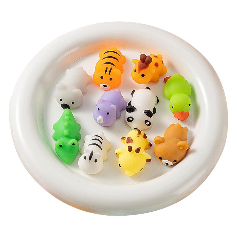 10/20/30 Pack Kawaii Animal Mochi Squishy Toys Stress Relief Balls Quick Rebound Sensory Squeeze Fidget Toy For Kids Party Favor