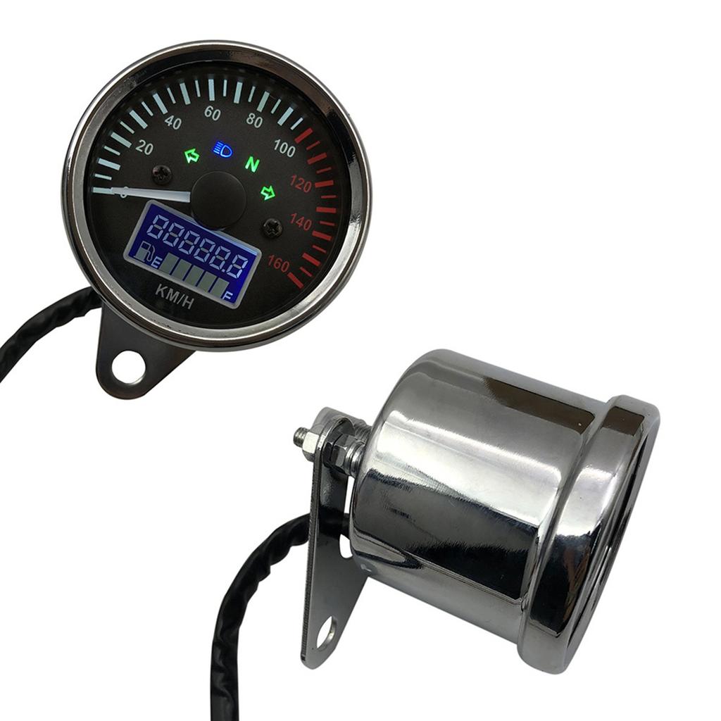 Universal 12V Motorcycle Speedometer LED Digital Tachometer Liquaid Crystal Instrument Gauge Odometer with Fuel meter