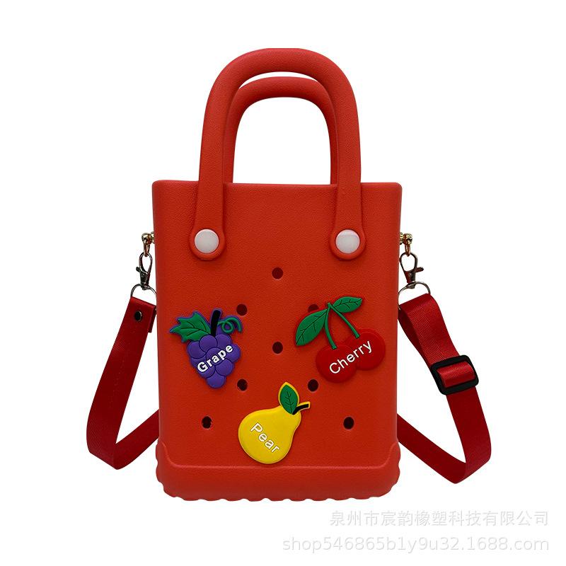 Kids' Bags Fashion Jelly Bags Shoulder Bags New Hollow Out Outdoor Beach Bag Handheld Bag Crossbody Bags Child Small Square Bags
