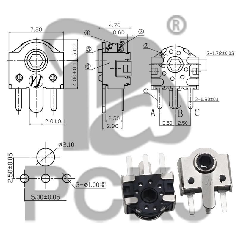 Mouse Wheel Encoder Repair Parts: 4/5/5.5/7/9/11/13MM Rolling Switch Potentiometer
