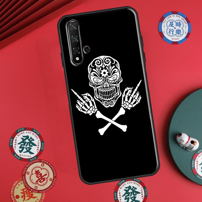 

Middle Finger Skeleton Skull Bone For Huawei P30 P20 P40 Lite P60 Pro Nova 5T 12s 12i 11i Y90 Y70 Y60 Y61 Y91 Y72 9 10 SE Case Huawei Nova 9