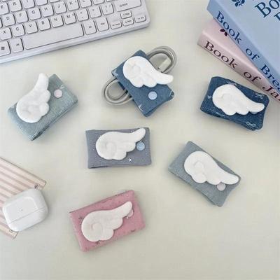 Fabric Cable Organizer Clip Sweet Causal Portable Cord WrapTie for Charger Headphone USB Cable Organizer Travel Essential