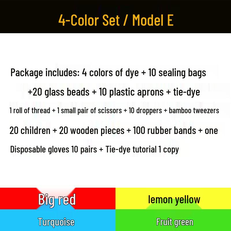 4-Color Tie-Dye DIY Kit: Eco-Friendly Cold Dyes, 250ML Bottles