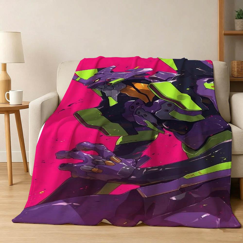 3D E-Evangelions Cartoon G-Genesis Cool Soft Warm Flannel Blanket Art For Wall Living Room Decor Bed Picnic Office Birthday Gift