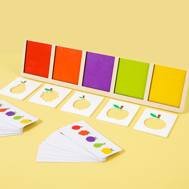 

Montessori Fruit Matching Puzzle for Ages 1-3: Educational Wooden Color Game