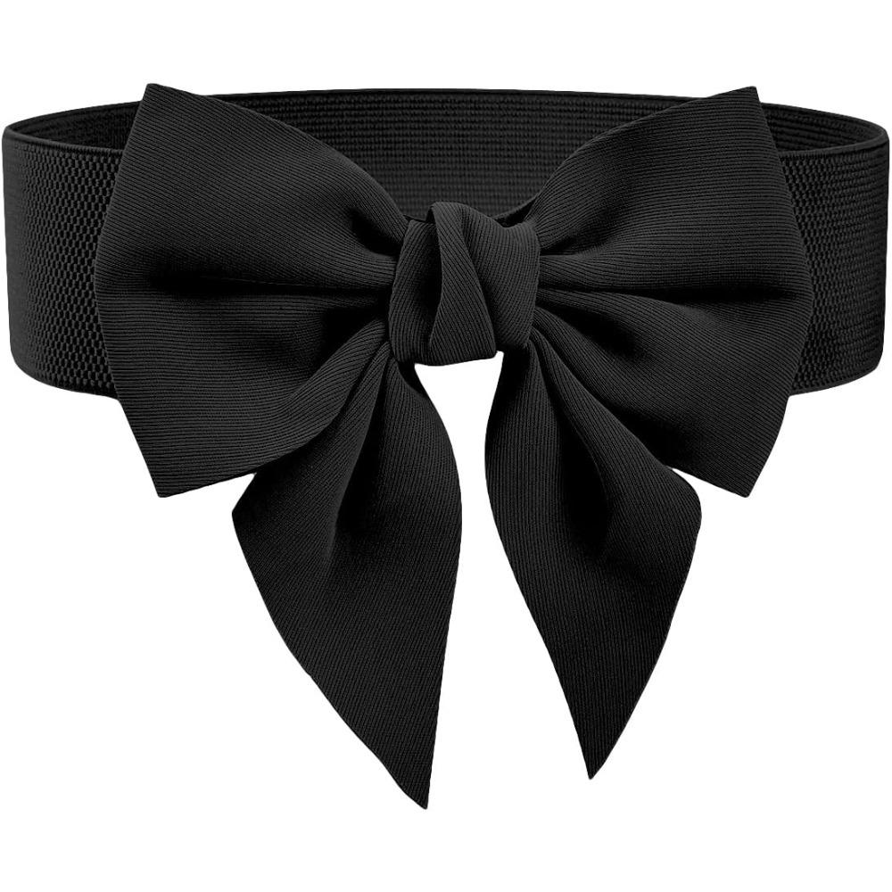 Women s Bow Knot Wide Elastic Waist Belt Stretchy Waistband