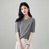 SOFSIL 2026 Spring Hollow Round Neck Short Sleeve Knit T-Shirt