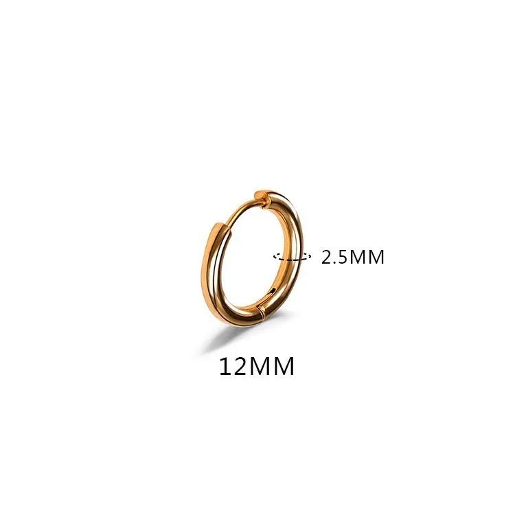 LATS 2024 New Simple Stainless Steel Small Hoop Earrings for Women Men 8mm To 20mm Round Cartilage Ear Piercing Fashion Zircon