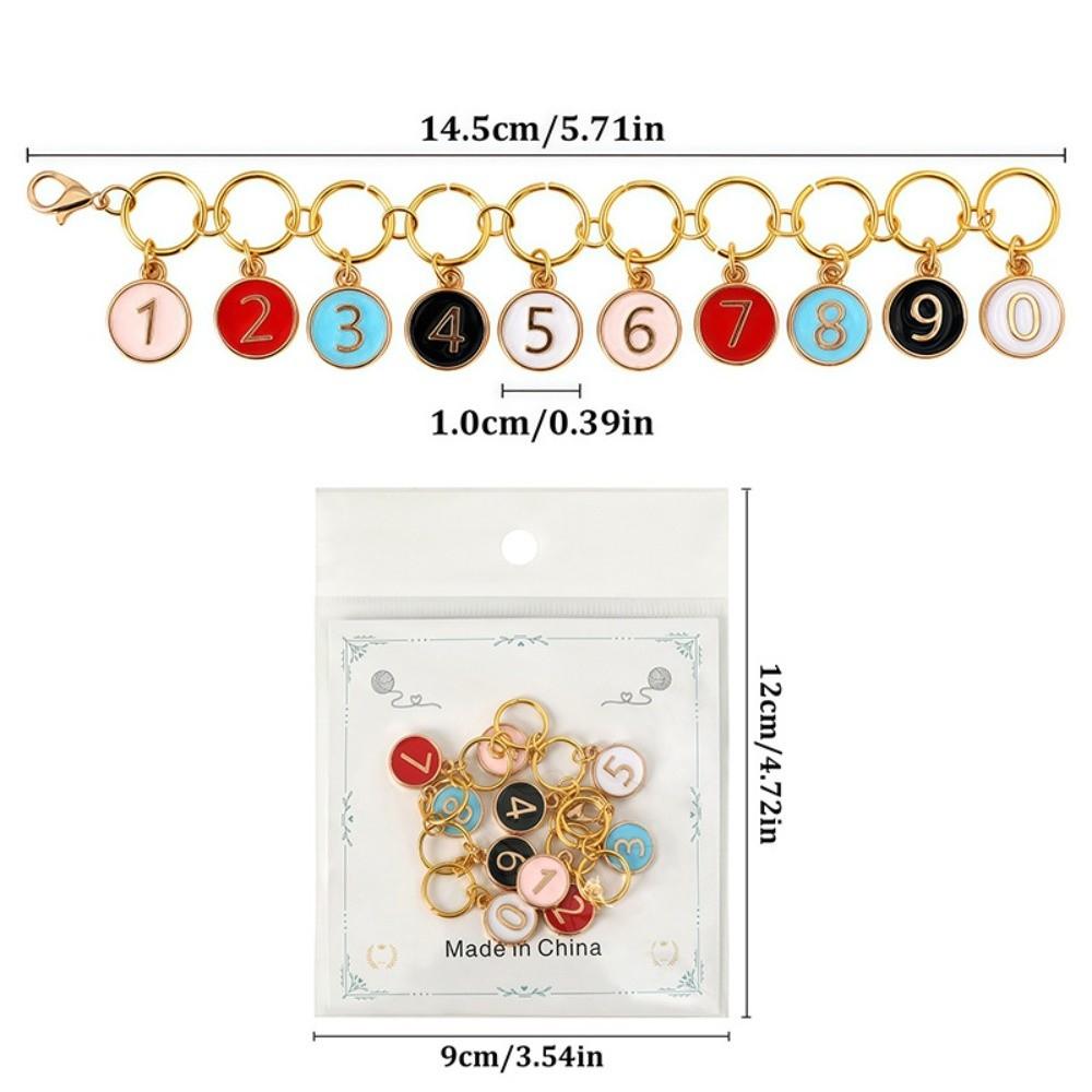 10Pcs/Pack Small Sweater Counter Mark Enamel Charm DIY Crochet Locking Stitch Markers Anti-Unlock Buckle Gourd Shape