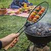 Folding Handle Grilled Fish Net Nonstick Barbecue Mesh Grilling Basket  DIY Cooking