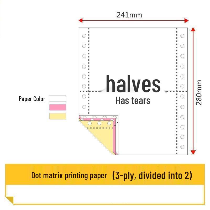 Multi-Part Dot Matrix Printer Paper: Single to Five-Part for Receipts & Delivery Notes.