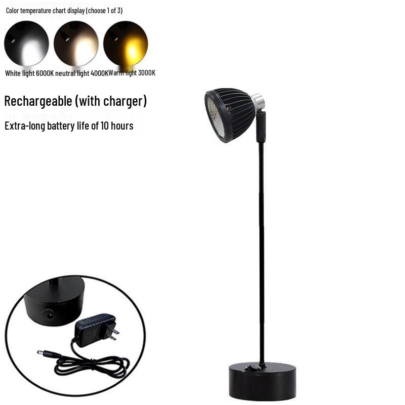 LED Batteriebetriebener Schmuckstrahler für Straßenstände und Schreibtische - Kabelloses Laden