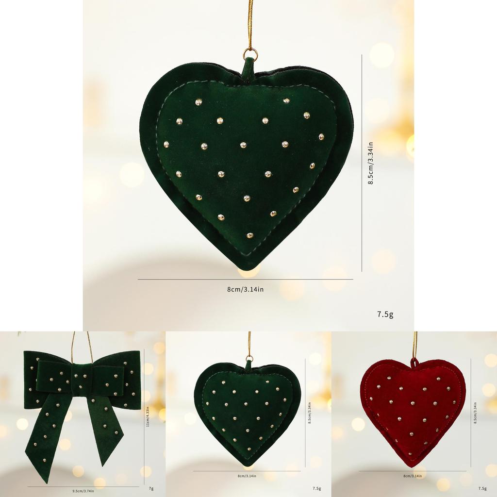 Julpaketstillbehör Med Hjärtformade Tygdekorationer För Julen