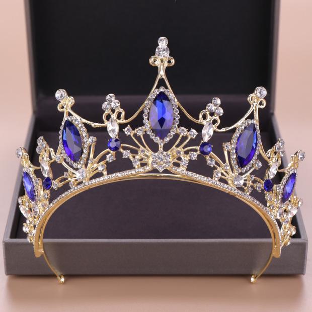 

European and American Crystal Crown Bridal Crown Golden Headband Wedding Dress Accessories