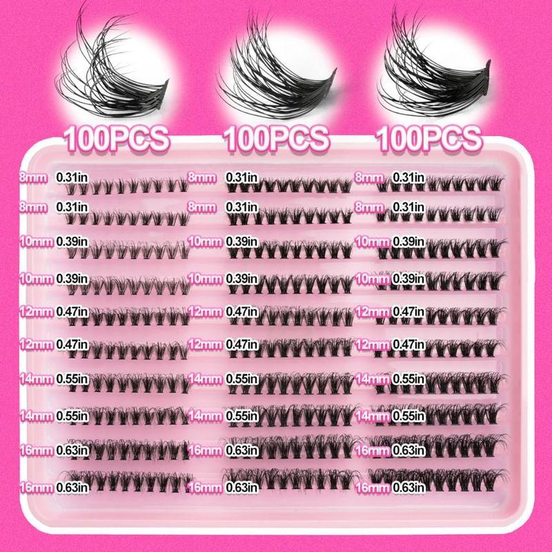 Lashie - Set: Curl Multipack False Eyelashes Cluster (Various Designs)