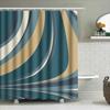 Modern Wave Pattern Shower Curtain Waterproof Fabric Bathroom Decor Privacy Liner Blue Green Yellow White