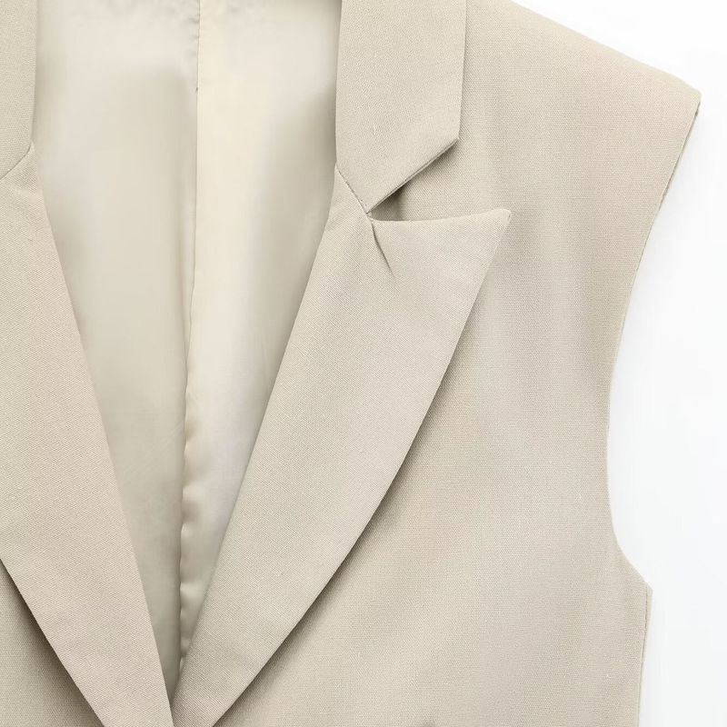 Kaslead New Arrival Women's Clothing Fashion Wind Belt Padded Shoulder Vest Casual Straight Pants 2388586 2384586