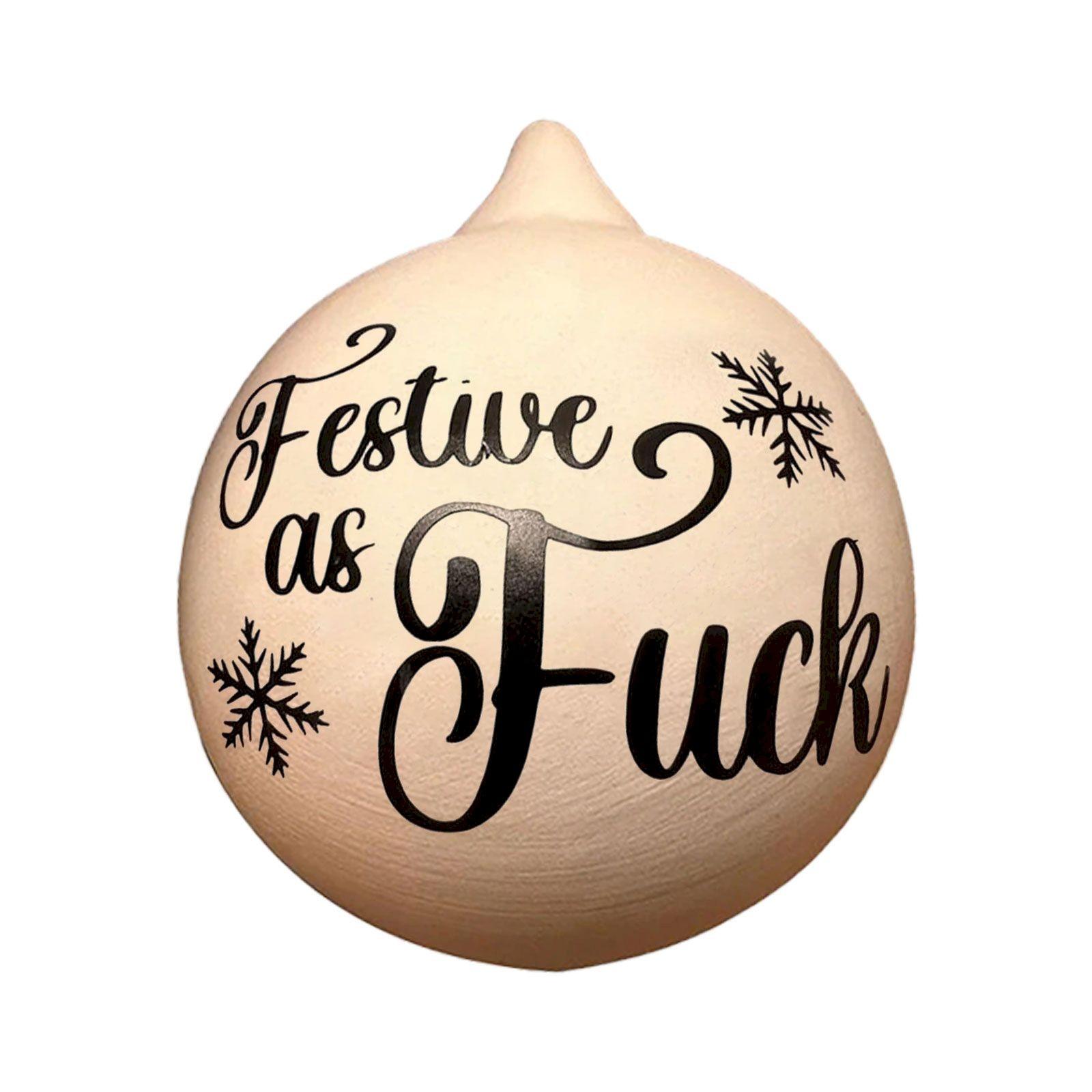 

Рождественские забавные оскорбительные безделушки - грубые безделушки, грубые елочные безделушки 2,5 дюйма, праздничные рождественские шары, ругательные безделушки с пеньковой веревкой One Size