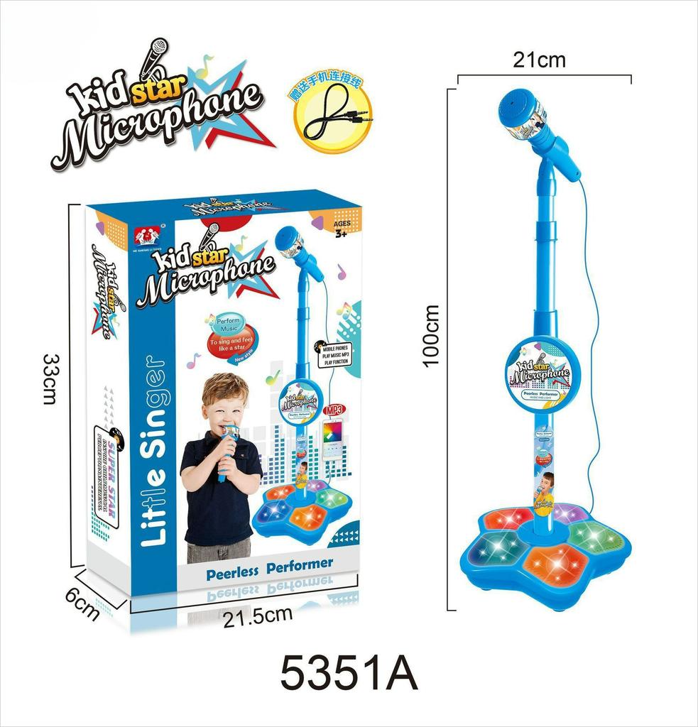 Kids Microphone Toy With Flashing Stage Lights, Children'S Karaoke Electronic, Birthday Gifts For Girls Boys, Happy Childhood