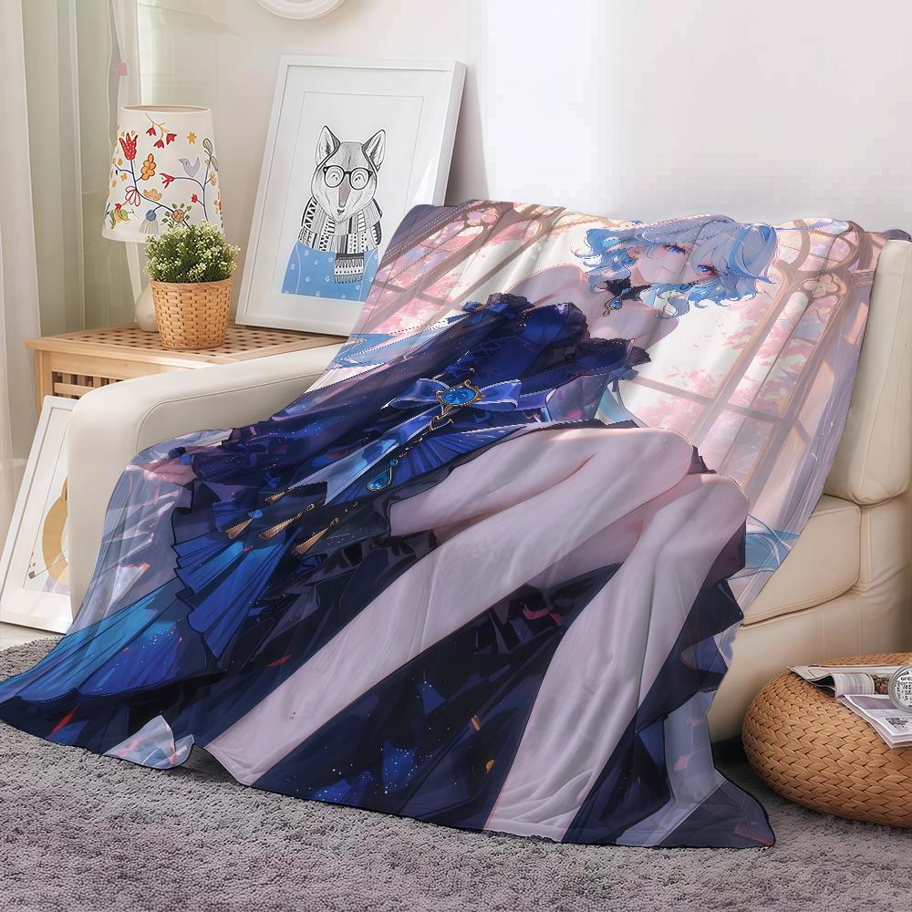 Game Genshin Impact Furina Blanket Warm And Soft Suitable For Bedroom Living Room Sofa Bed Office Travel Camping