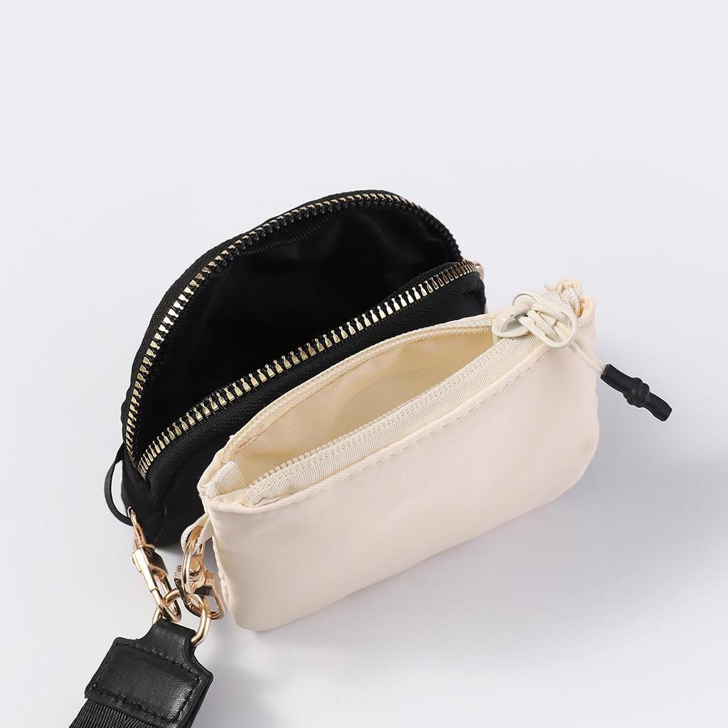 LULU Color Block Waterproof Nylon Coin Purse & Wristlet Key Bag