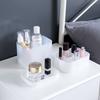 Mattierte Kunststoff-Kosmetik-Aufbewahrungsbox - Schreibtisch-Organizer mit Deckel und Trennwänden, für Masken, Make-up & Kosmetikartikel