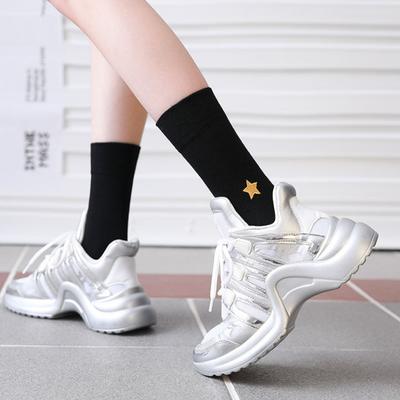 Winter Star-embroidered Women's Mid-calf Socks Long-sleeved Casual Fashion