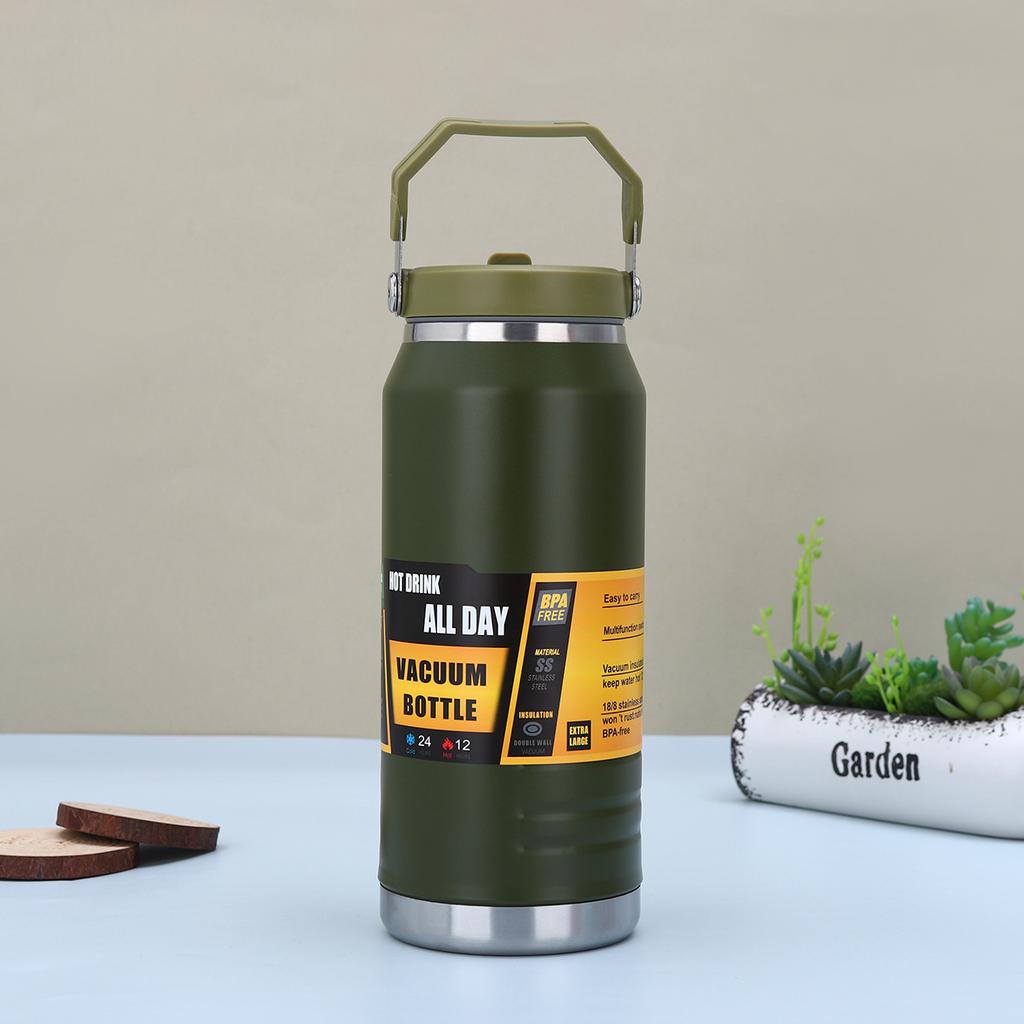 American 304 stainless steel large ice bucket outdoor mountain climbing and cycling sports water bottle straw cup