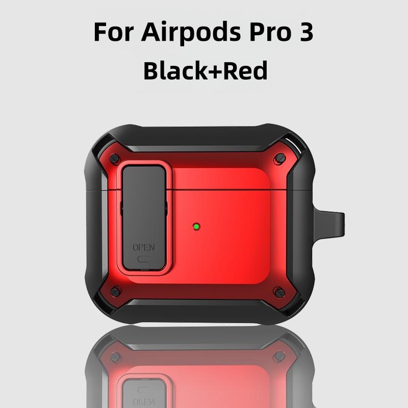 

Чехол для Airpods Pro 3 (2025) Защитный чехол с надежным замком, полностью противоударный, с чистящим набором и шнурком для Apple AirPods Pro 3 For Airpods Pro 3 красный