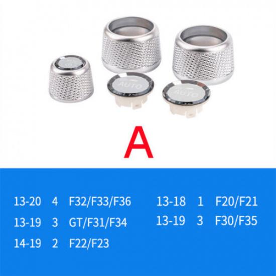 3x 2013- BMW 3 3GT F30 F31 AC AUTO + Volume Control Switch Crystal Knob For BMW 3 | Dustproof | Front | Push Button