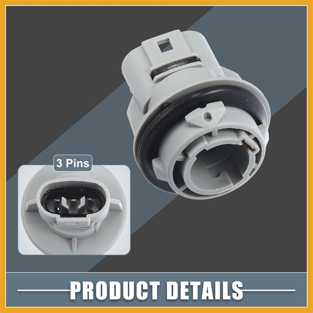 Turn Signal Light Bulb Socket Holder 33302-SR3-A01 33302SR3A01 for Honda Civic 1992-2011 for Honda Accord 1998-2012 Plastic Gray Replacement