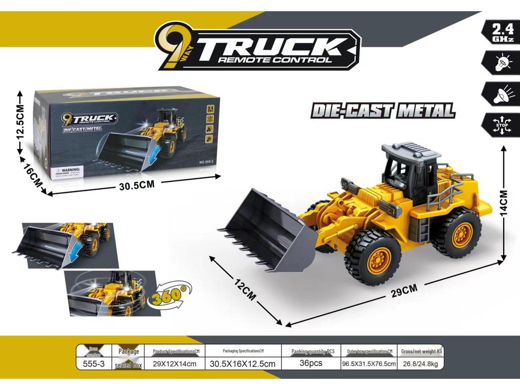 Alloy Remote Control Excavator Digger Vehicle Toy Bulldozer for Kids - Free Shipping