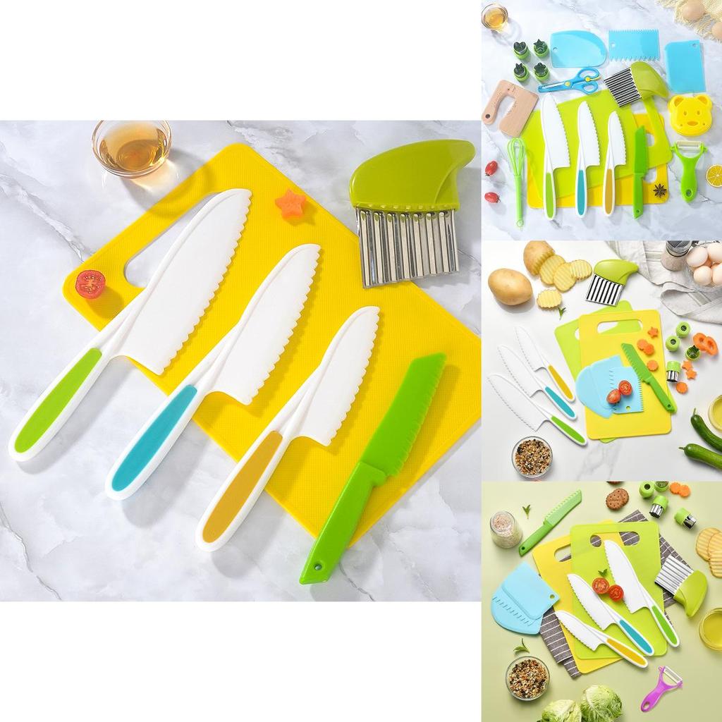 Fun And Educational Kids Plastic Kitchen Knife Set Safe For Cutting Fruits And Veggies