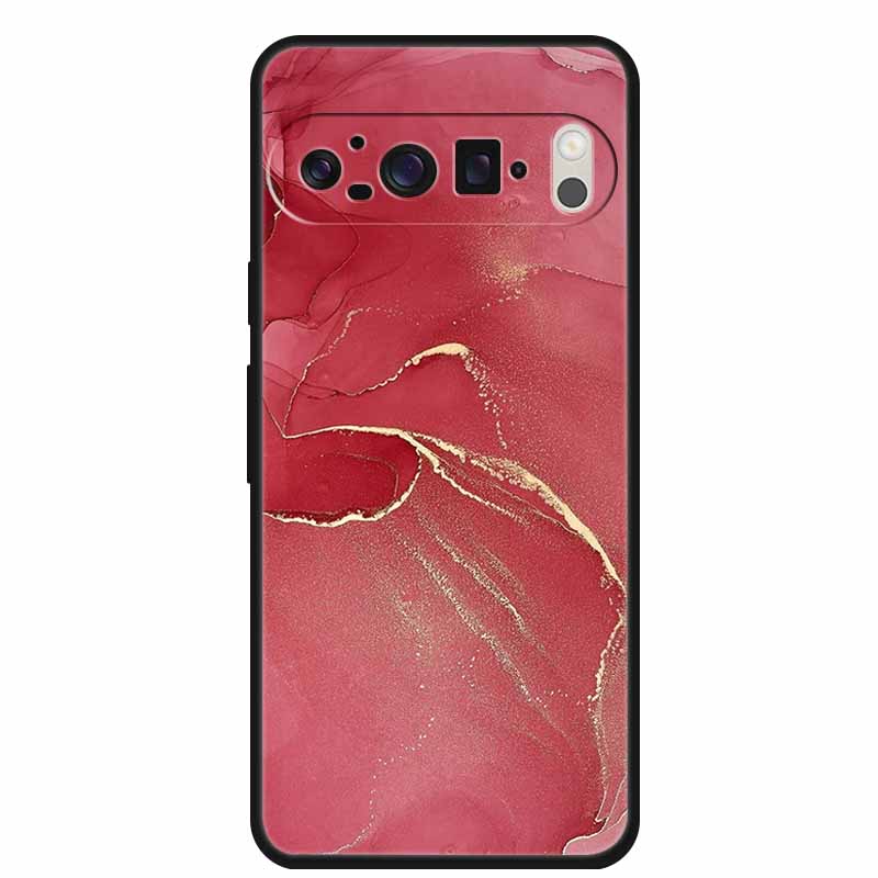 For Google Pixel 9 Pro XL Cellphone Case Luxury Protector Soft Silicone Cover for Google Pixel 9Pro XL Marble Soft Black Funda