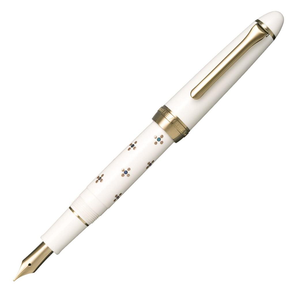 Sailor Classic Ko Fountain Makie Stationery Floret Dot Fine Pen, SV, Nib, 10-3547-210
