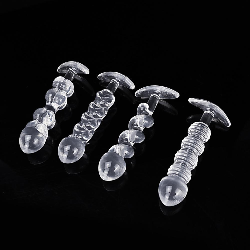 Crystal Backyard Beaded Anal Plug Set: Prostate Massager & Dilator