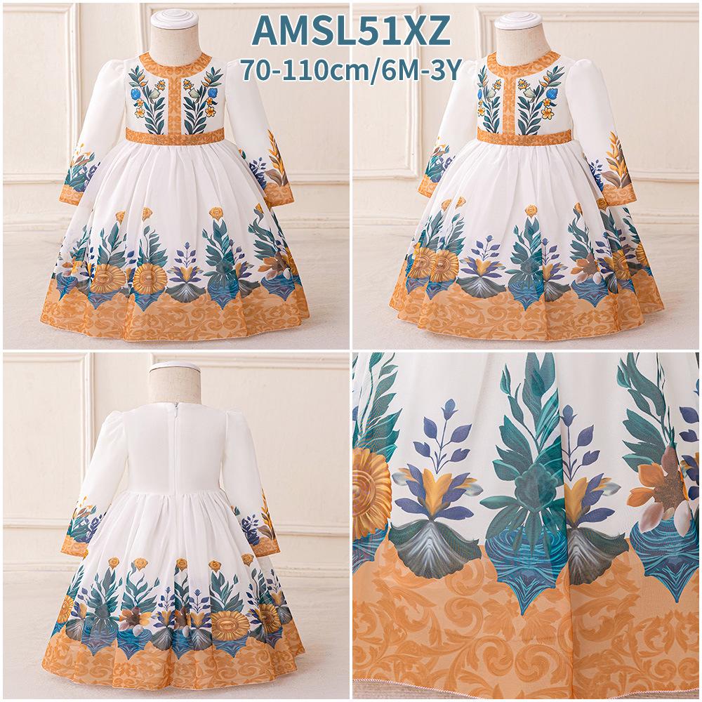 2025 Girls' Evening Mesh Princess Dress with Embroidery and Pleated Puffy Skirt for Flower Girls and Holidays